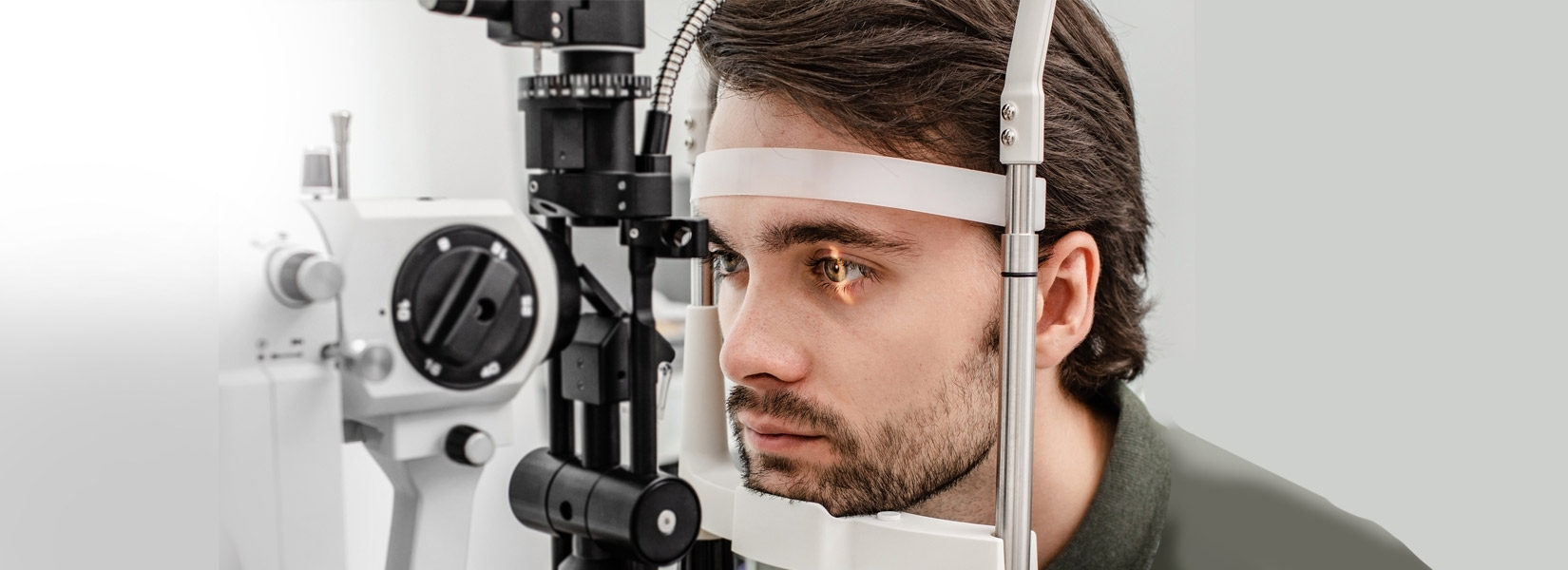 young man during eye exam in Fountain Valley